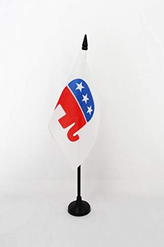 AZ ZÁSZLÓ MINKET Republikánus Párt Táblázat Zászló 4 x 6 - Amerikai Köztársaság Asztal Zászló 15 x 10 cm - es Fekete Műanyag pálca,