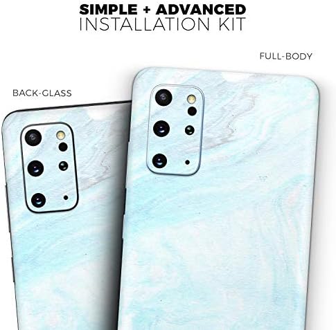 Design Skinz Mixtured Kék v9 Texturált Márvány Védő Vinyl Matrica Lezárja a Bőr Cover Kompatibilis A Samsung Galaxy S20 (Képernyő