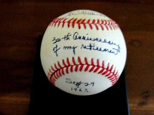 Stan Musial 30 éves Nyugdíjas Bíborosok Hof Aláírt Auto Baseball Szövetség - Dedikált Baseball