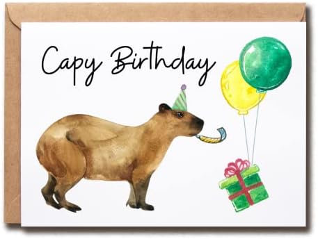 EruditeGifts Capy Szülinapi Születésnapi Ajándék Aranyos - Vicces Születésnapi képeslap - Születésnapi lap - Születésnapi Party