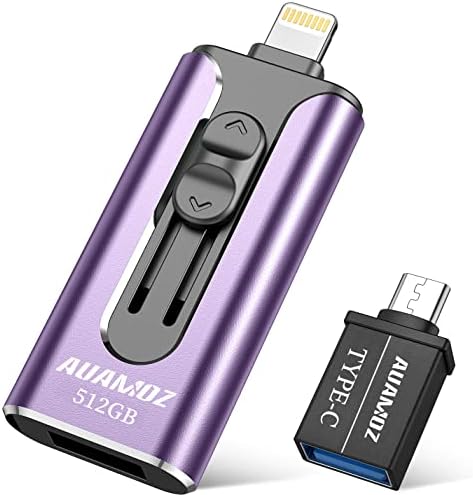 A Flash Drive-iPhone 512 gb-os, AUAMOZ USB iOS Memory Stick Fotó Stick Külső Tároló pendrive-ot az iPhone, iPad, Android Számítógép (Világos