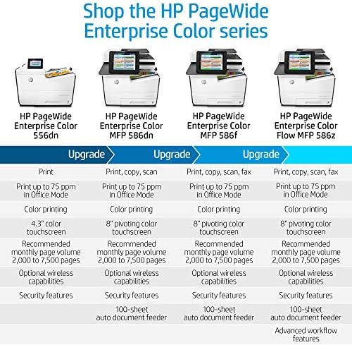 HP PageWide Enterprise Színes Áramlását 586z Duplex Multifunkciós Nyomtató HP EveryPage, valamint kihúzható Billentyűzet (G1W41A)