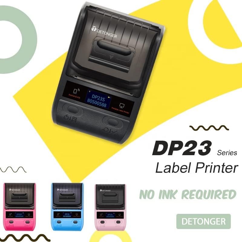 Detonger DP23S 58mm Hordozható Mini Nyomtató Ragadós Ára Nyomtató Ruhát Vonalkód Nyomtató Matrica