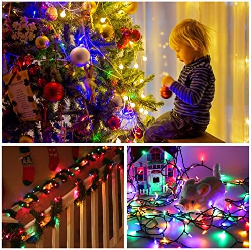 Decute 200LED Karácsonyi String Lámpák Kültéri Vízálló 66FT a End-to-End Plug 8 Módok, Beltéri Csillagos tündérfény a karácsonyfa