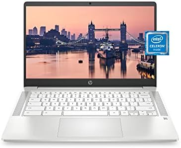 HP Chromebook 14 Laptop, Intel Celeron N4000 Processzor, 4 GB RAM, 32 GB-os eMMC, 14 HD Kijelző, Chrome, Könnyű Számítógép, Webkamera,
