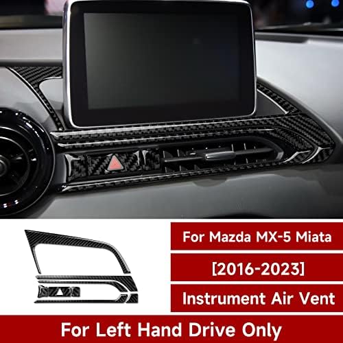 8DB Szénszálas Autó Műszerfal Fedezze Center GPS Navigációs Panel Levegő Ventillátor Keret Trim Matrica Dekoráció Illik a Mazda MX-5