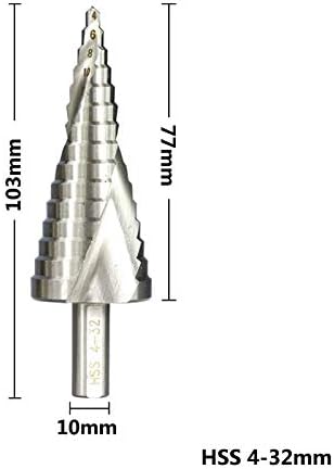 Fúrás Lépés Bit HSS 4-32 mm-es 6-60mm, Lépcsős Fúró Spirál Groove Pagoda Gyakorlat Háromszög Fogantyú Véső Lépett Cone Drill Hatalom