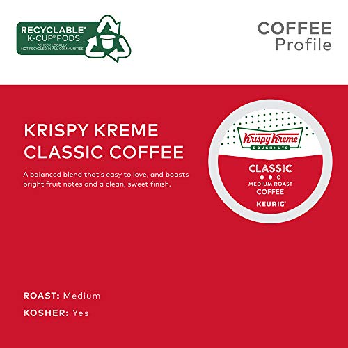 Krispy Kreme Klasszikus, Egy-Szolgálni Keurig K-Kupa Hüvely, Közepesen pörkölt Kávé, 12 Szám (Csomag 6)