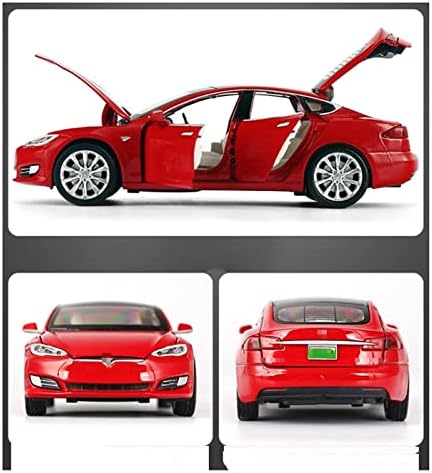 Méretarányos Autó Modell a Tesla Model S Autó Modell Alufelni Fröccsöntött Fém Modell 6 Ajtó Kinyílt, a Fény-Hang 1/32 Aránya
