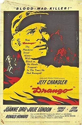 DRANGO Színházi Egyik-Sheet Film Poszter 27x41 Jó Állapotban 1957-es film Jeff Chandler