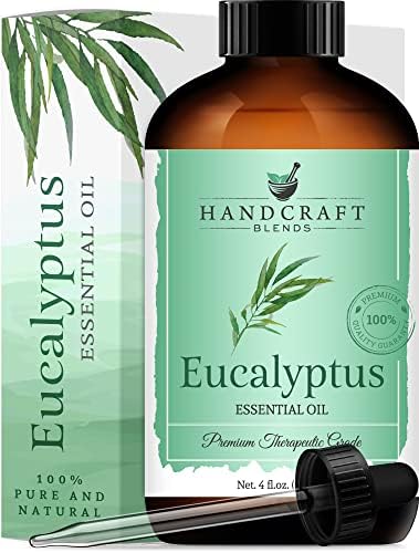 Kézműves Eukaliptusz illóolaj - Pure & Natural - Prémium Terápiás Minőségű Prémium Üveg-Dropper - Nagy 4 fl. Oz