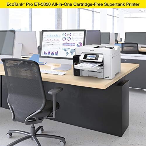 Epson EcoTank Pro ET-5850 Vezeték nélküli Színes multifunkciós super tartályból Nyomtató Scanner, Másoló, Fax, Ethernet, Fehér