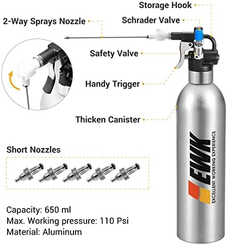 EWK Szabadalmaztatott Alumínium Újratölthető Aeroszol Spray Fúvókák Készlet, Sűrített levegős Permetező Fék Tiszta, Kenés,