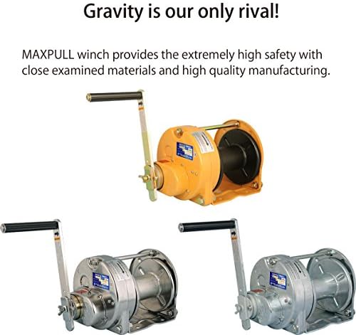 Maxpull Acél Spur Gear Nehéz Emelés, Húzás Kézi Kézi Csörlő Automatikus Fék, 1100 lbs (500 kg) Kapacitás Kábel nélkül vagy drótkötél - GM-5-SI