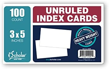 iScholar Index Kártya, Fehér, Sima, 3 x 5 Cm, 100 Kártya Csomag (03500)