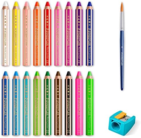 STAEDTLER Nem junior 3-az-1-színező ceruza csomag 18 különböző színek + hegyező