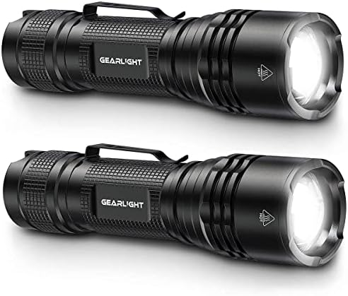 GearLight S500 LED Fényszóró [2 Csomag] + GearLight TAC LED Taktikai Zseblámpa [2 Csomag]