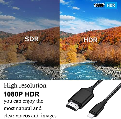 JUCONU HDMI Kábel iPhone, Korszerűsített 1080P HDTV HDMI Kábel Adapter Csatlakozó, Digitális AV Sync Video Képernyő Kompatibilis