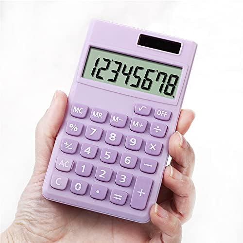 Pocket Calculator Napelem, Akkumulátor Mellékelve Mini Számológép Zseb Számológép Számológép Standard Funkciók (Rózsaszín