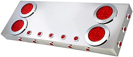 GG Grand Általános 91313 Rozsdamentes Acél Hátsó Panel, 4, 1 cm Piros/Átlátszó LED-es Lámpák, Új V2