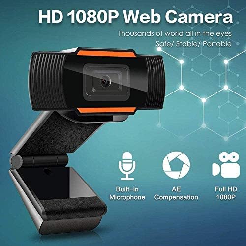 Webkamera Mikrofonnal, HD Webkamera 1080P, Web Kamerák, Számítógépek, PC Kamera USB Webkamera Laptop Streaming Video chat