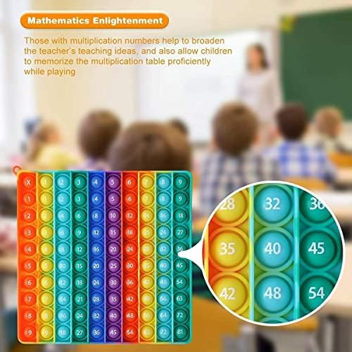 Matematika oktató játékok Gyerekeknek, BD&M Szorzás popit Nagy Méretű Push Pop izeg-mozog Ez a Játék, Szivárvány 100 Buborékok,