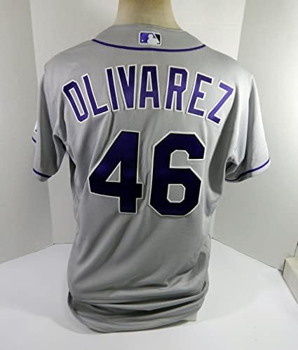 2022 Colorado Rockies Helcris Olivarez 46 Játék Kiadott Szürke Jersey 46 896 - Játék Használt MLB Mezek