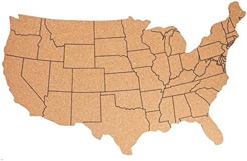 Parafa Tábla Térkép Az Egyesült Államok 10 Csapok, hogy Mark Utazik, Otthon, Irodában, Fali Dekor (16 x 10 x 0.3-ban)