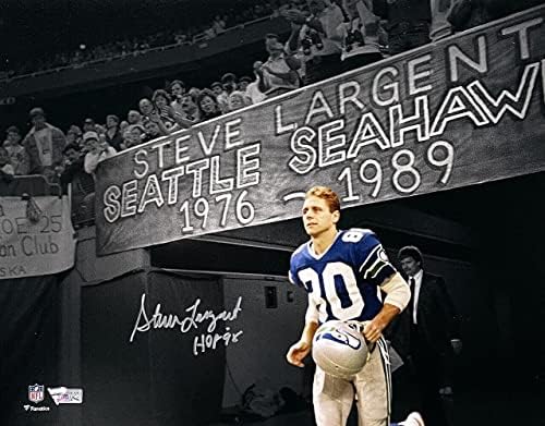Steve Largent Aláírt Seahawks 11x14 Reflektorfénybe Football Fotó HOF 98 Fanatikusok - Dedikált NFL-Fotók
