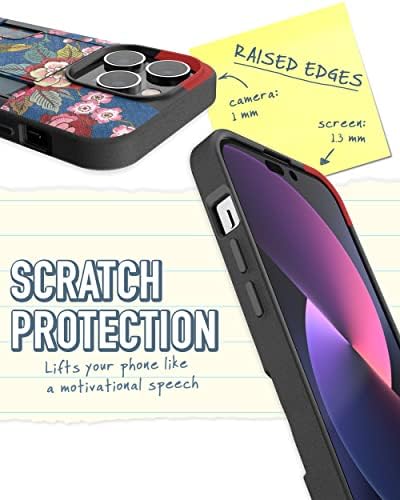 Smartish iPhone 14 Pro Tárca Esetben - Pénztárca Vadász Vol. 2 [Slim + Védő] Hitelkártya tartó Állvány - Kacér Virág