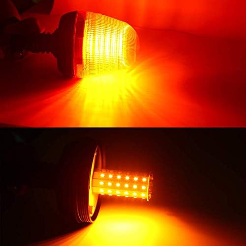 MAIALOT 60 LED Forgó Villogó sárga Jelzőfény, Könnyű, Rugalmas Mount Villogó Lámpa Csatlakozó Konzol Traktor Sürgősségi Figyelmeztető Lámpa
